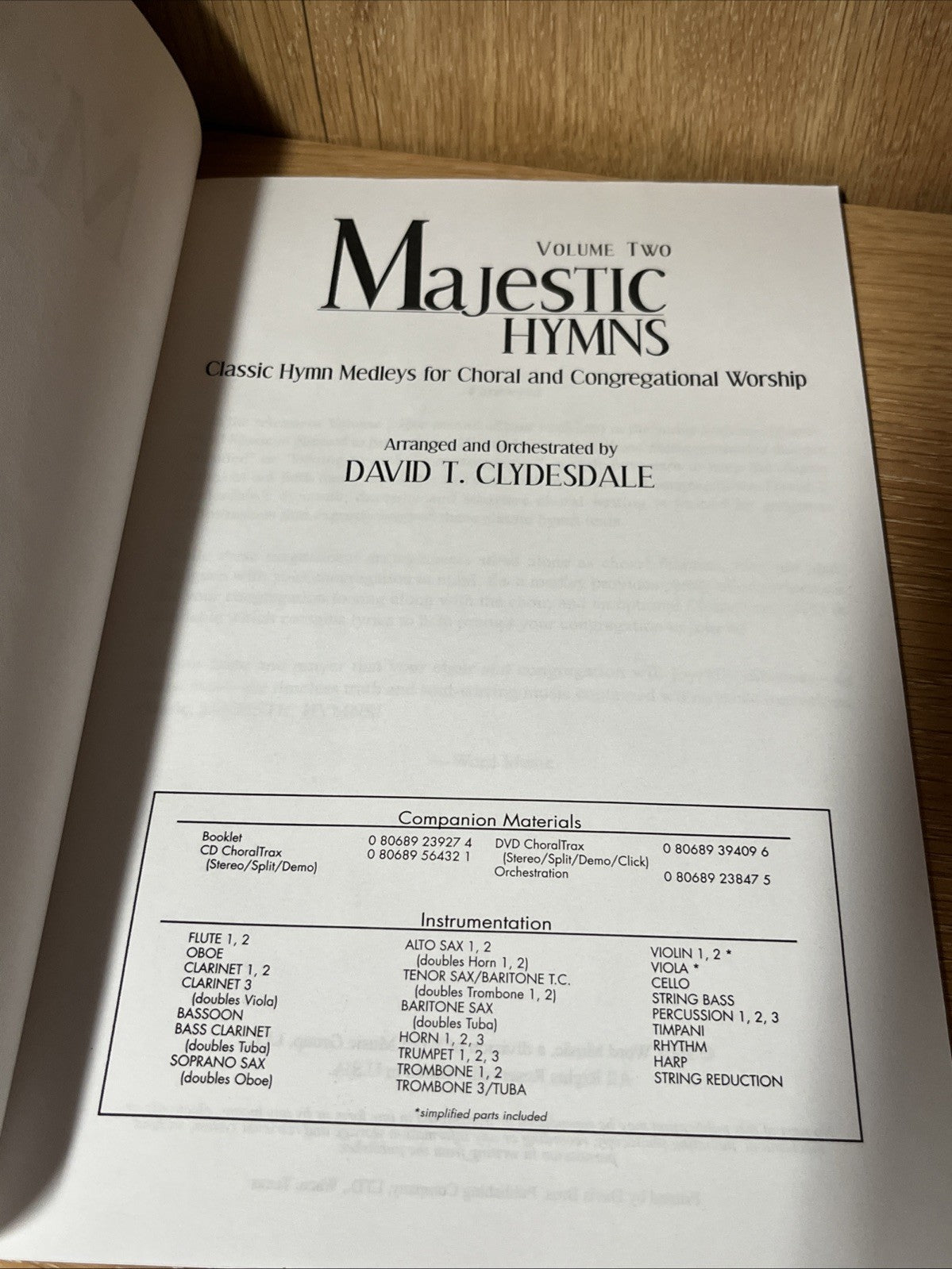 Majestic Hymns Volume 2 Arranged and Orchestrated by David T. Clydesdale