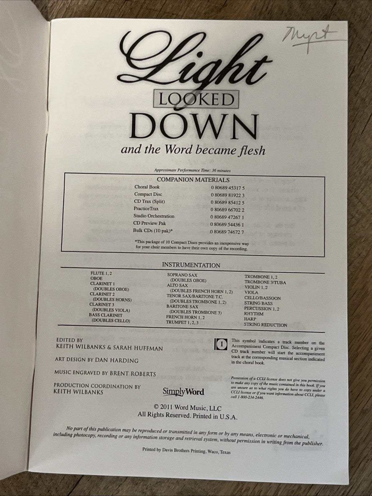 Light Looked Down.. And The Word Became Flesh Parks Marty Howe James