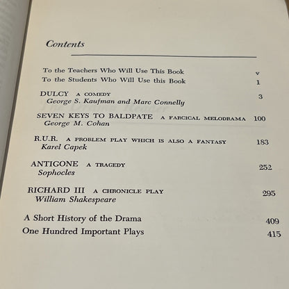 Drama Reader Full Length Plays for the Secondary School Perry, II Congdon 1st Ed