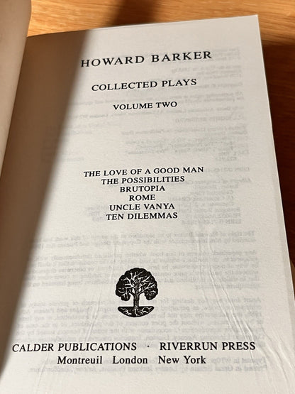 Howard Barker Books : Collected Plays, Vol. 1 - 2 by Howard Barker
