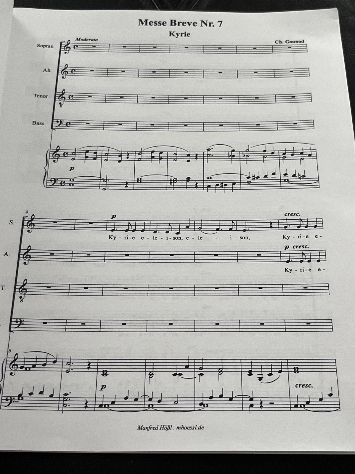 musical score "Messe Breve #7" by Charles Gounod