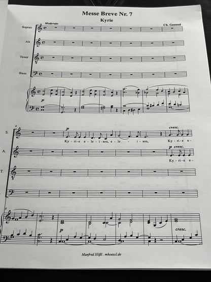 musical score "Messe Breve #7" by Charles Gounod