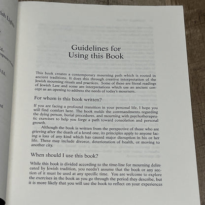 Mourning & Mitzvah 2nd Ed A Guided Journal for Walking the Mourners Path Through