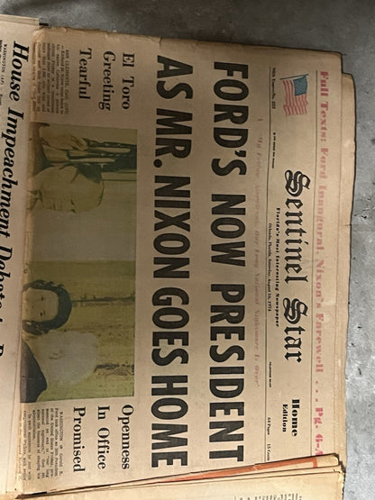 LOT OF 6 1974 WATER GATE SCANDALS NIXON RESIGNED, , FORD BECOMES PRESIDENT