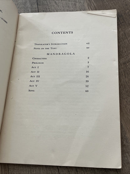 Mandragola by Niccolo Machiavelli
