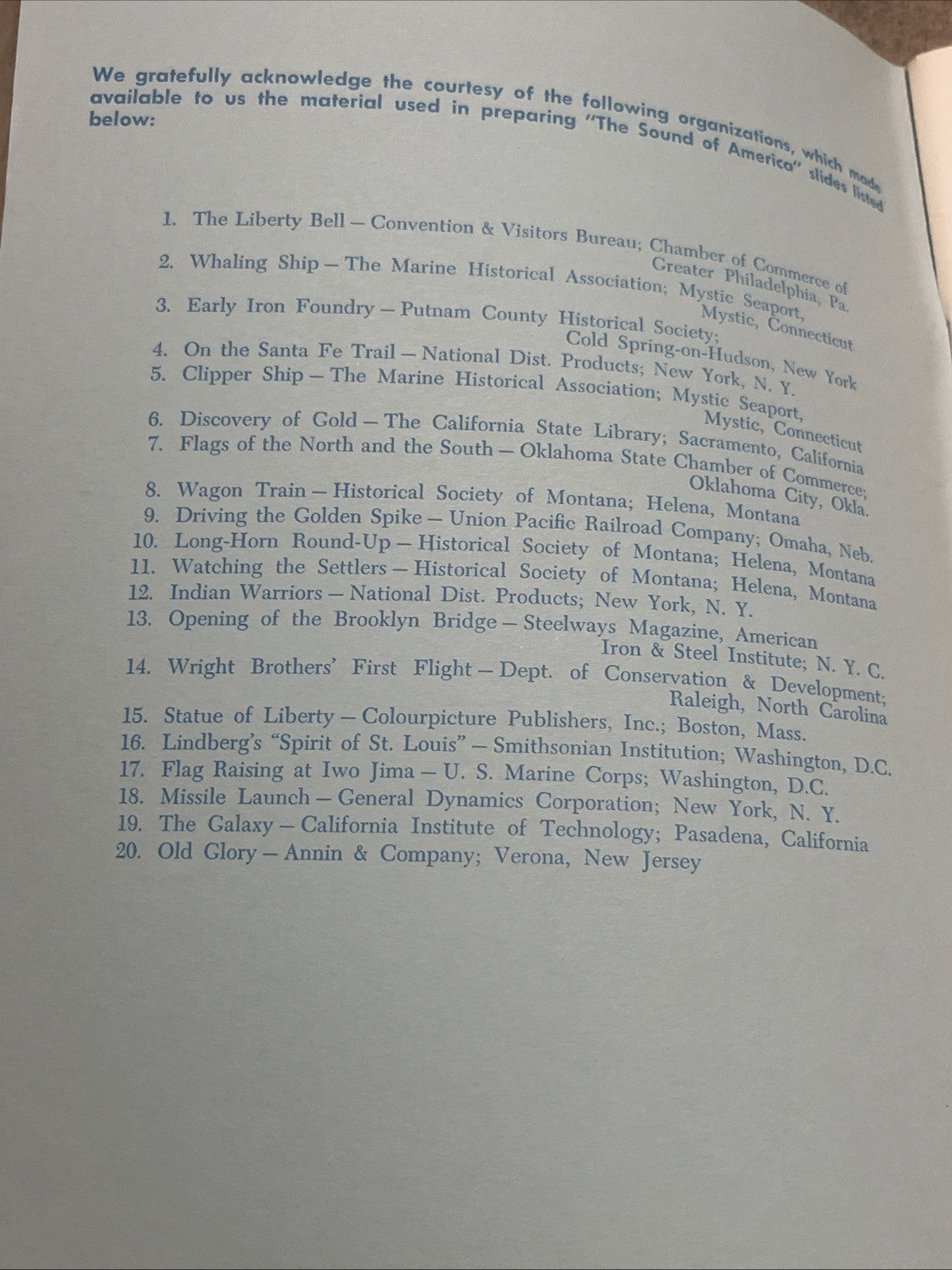 The Sound of America For Mixed Chorus, Narrator, And Piano 1963 Larry Wagner ..