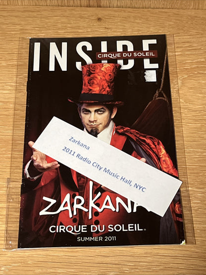 ZARKANA CIRQUE DU SOLEIL, INSIDE PROGRAM, SUMMER 2011