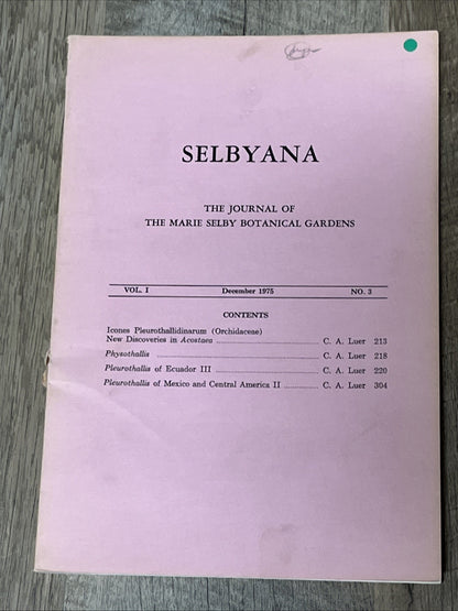 SELBYANA The Journal Of The Marie Selby Botanical Gardens Lot of 11  ( 1970s/80s