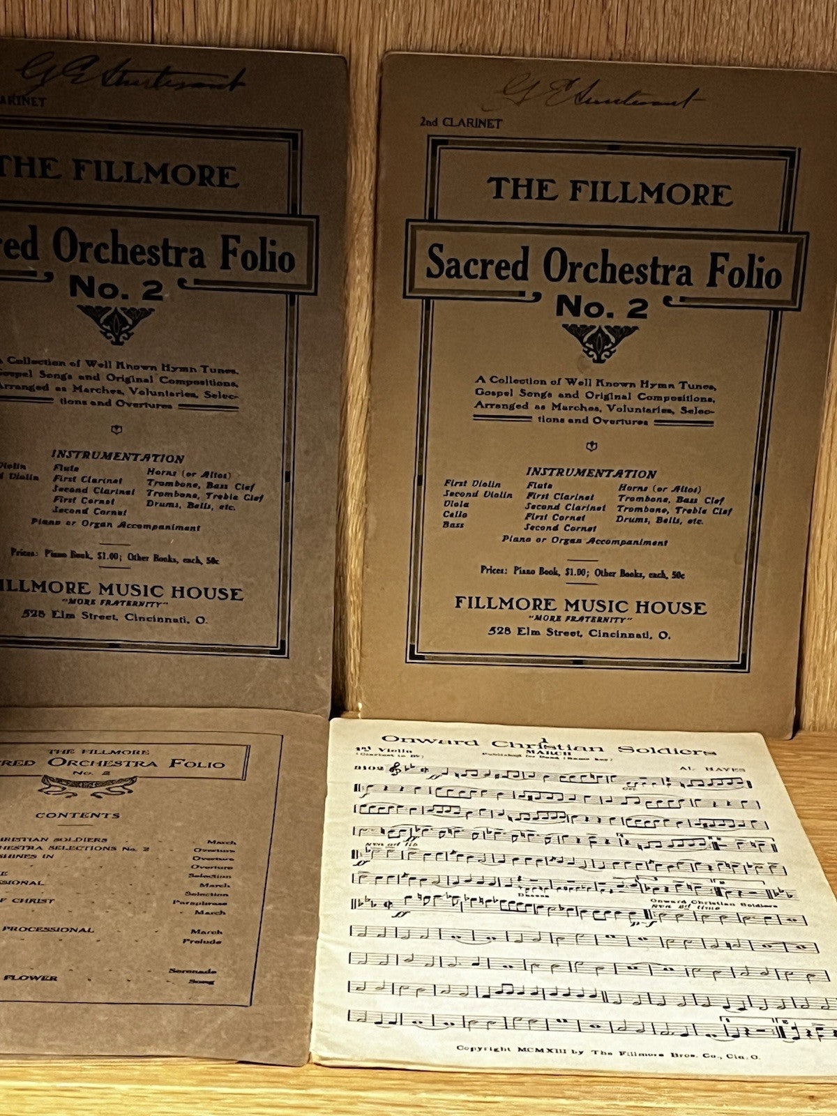 Lot of 5 The FILLMORE Sacred Orchestra Folio No.2 - 1931