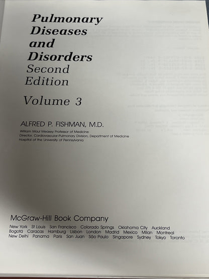 Pulmonary Diseases and Disorders, 2nd Ed, Alfred Fishman, 4 Volume Set,1988/1992