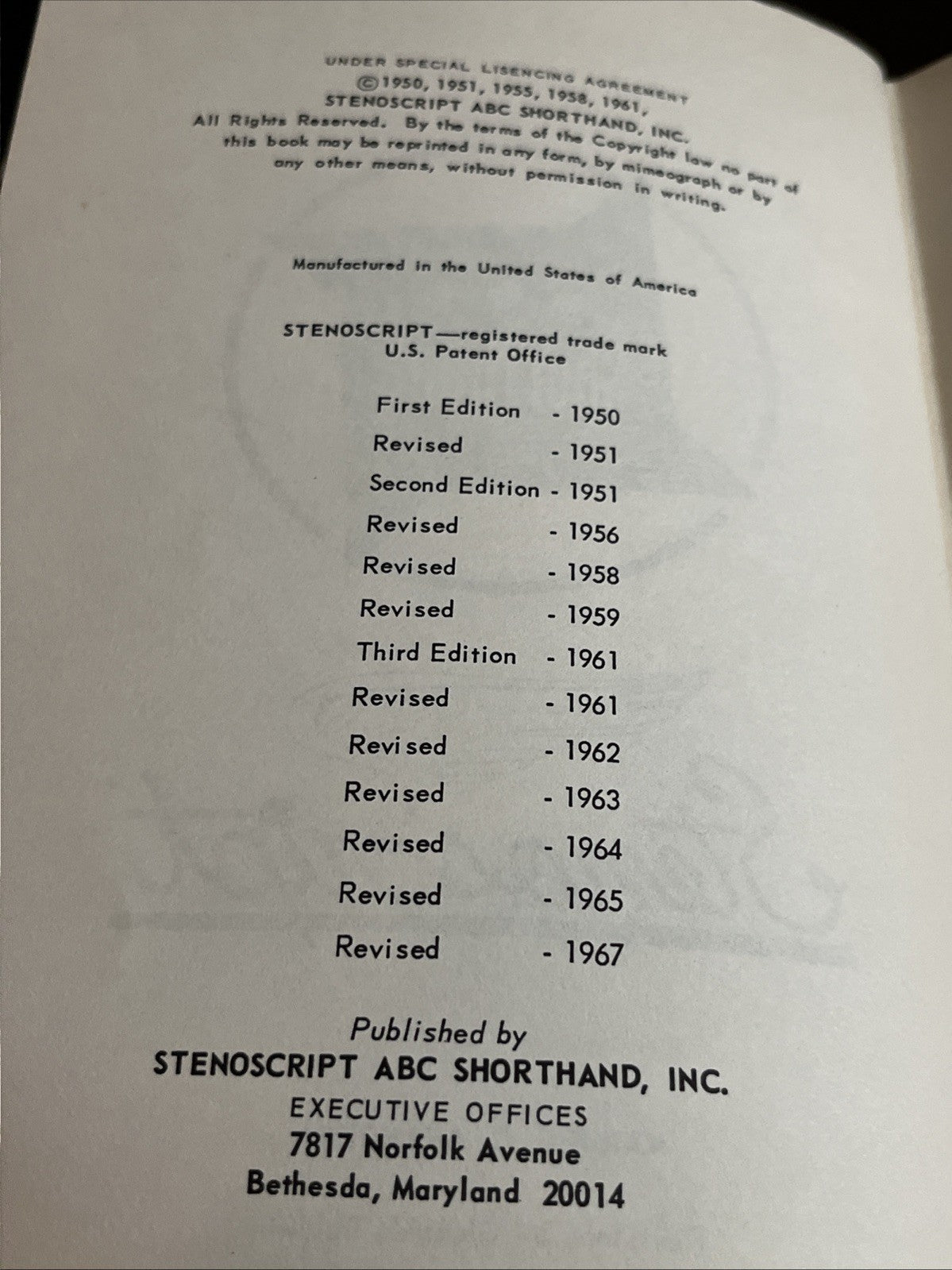ABC Shorthand Stenoscript VINTAGE 1961 REVISED HARDCOVER EDITION