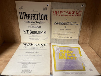 VTG Old Love Sheet Music Lot of 4 (Oh Promise Me,O Perfect Love)1800s-1920s-1951
