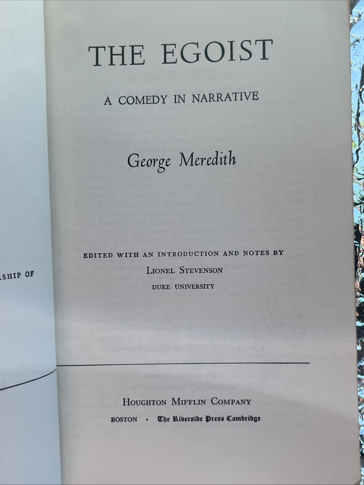 Riverside Editions The EGOIST 1958 Softcover Good Condition.