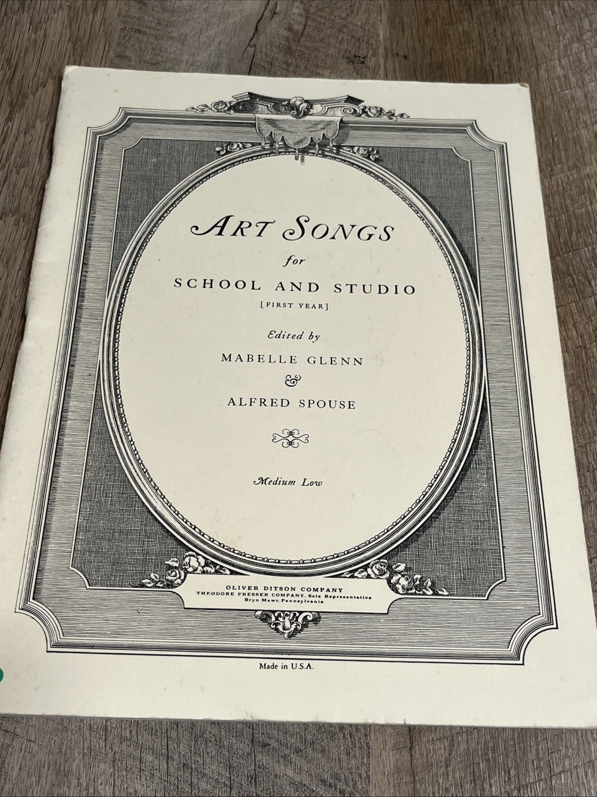 Vintage Sheet Music Art Songs for School and Studio Loc OB