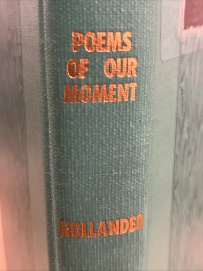 Poems Of Our Moment Edited by John Hollander 1969 Hardcover Ex Lib