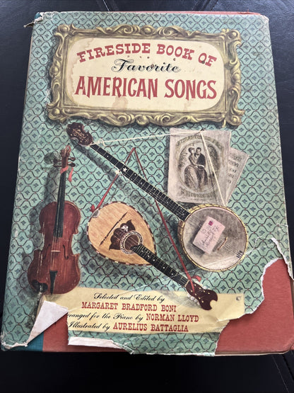 Fireside Book American Songs Folk Music Book Piano Guitar Chords Arrangement