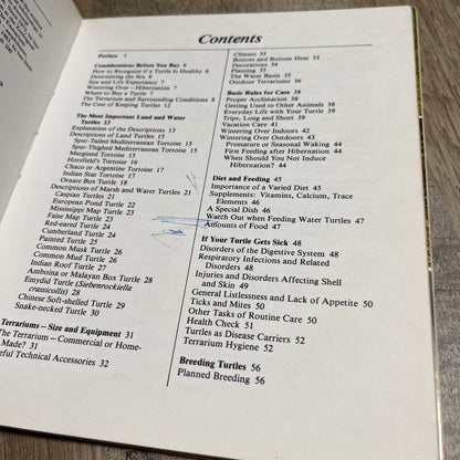 Turtles. A Complete Pet Owner’s Manual. By Hartmut Wilke.  1983