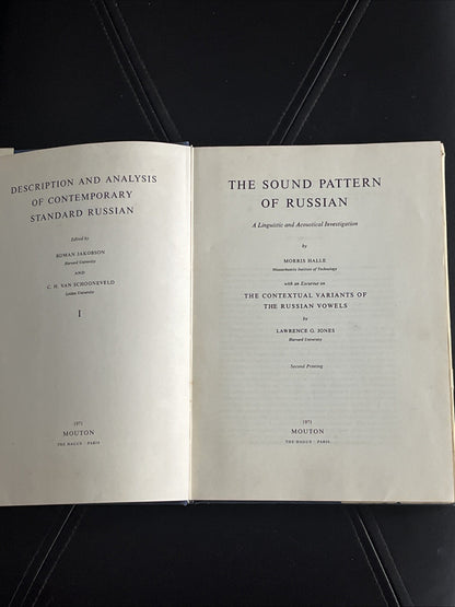 Sound Pattern of Russian : A Linguistic and Acoustical Investigation, Hardcov...