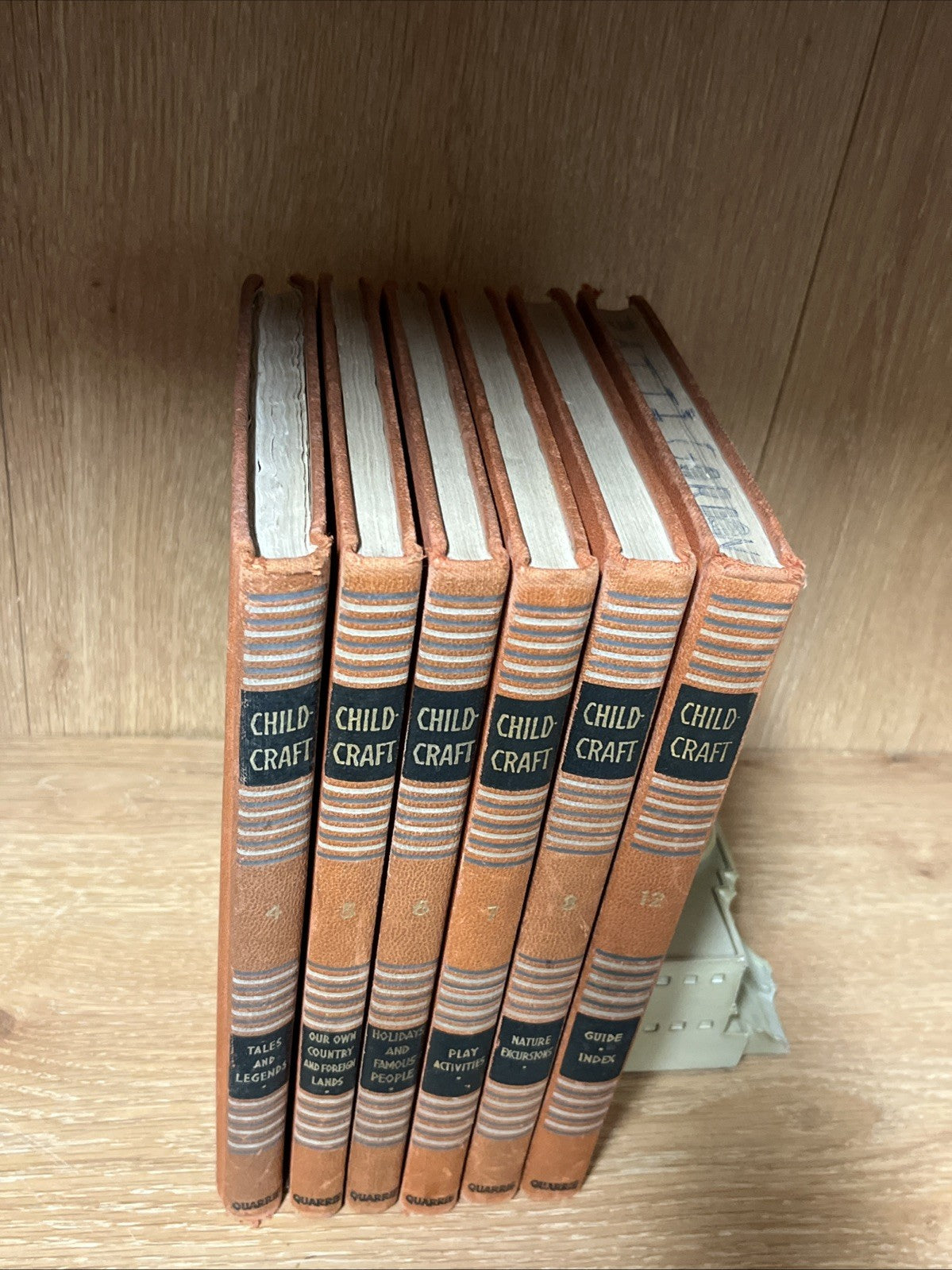 Vintage 1947 Childcraft Book Lot of 6 Set Orange, Volumes 4/5/6/7/8/12
