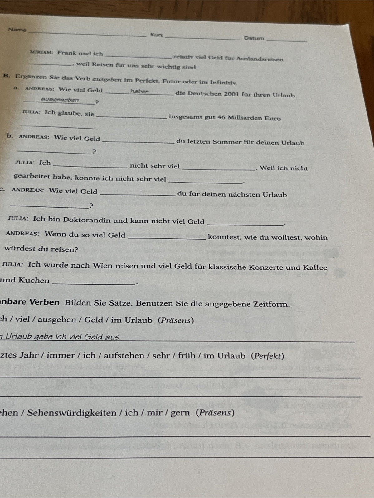Student Activities Manual For Anders gedacht by Irene Motyl-Mudretzkyj