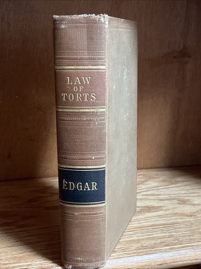 Leading Cases on the Law of Torts David Edgar First Edition 1926 : RARE