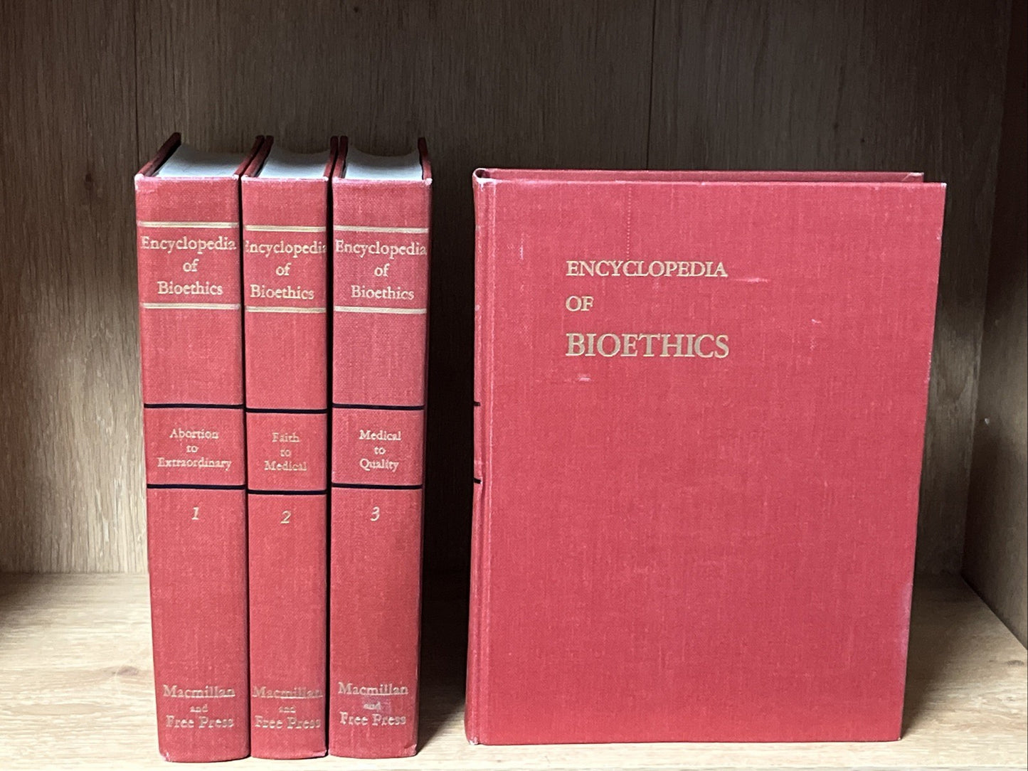 Encyclopedia Of Bioethics  Vol. 1  - 4 Medical Book,1978 1st Printing Ex-Library