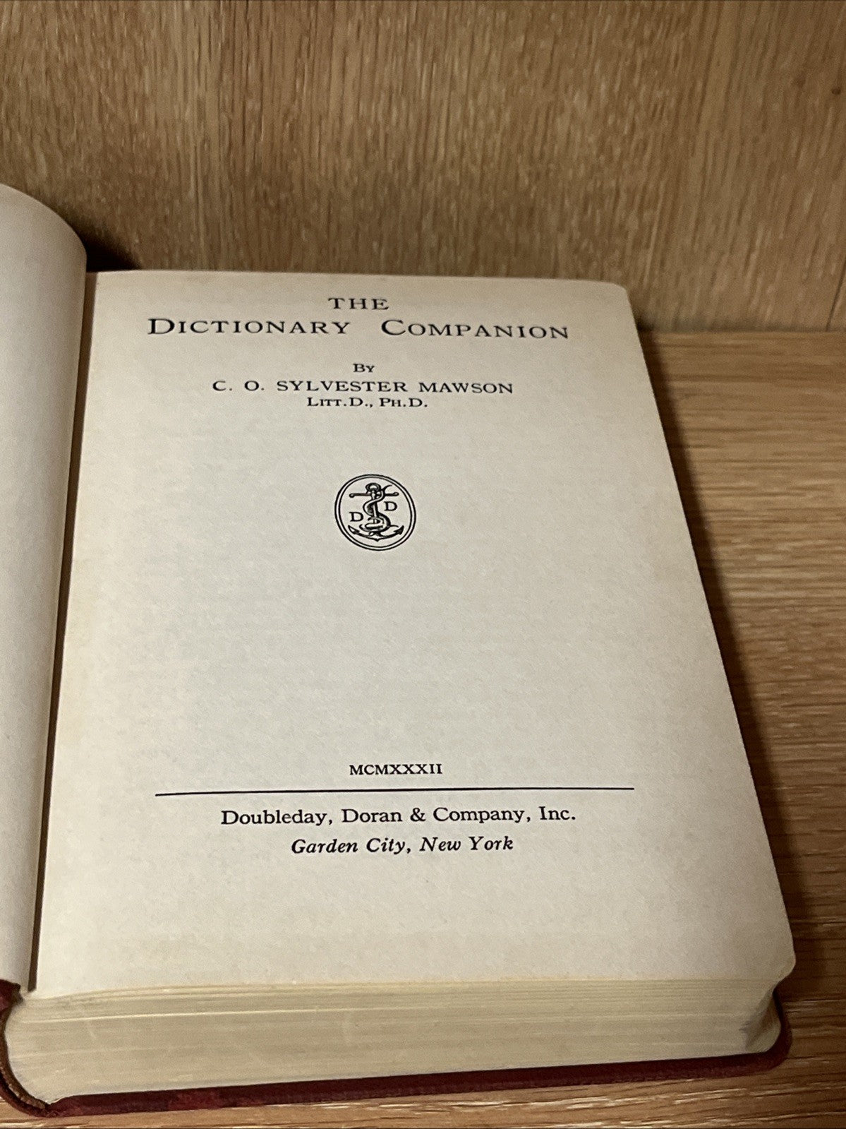 The Dictionary Companion 1st Edition by C. O. Sylvester Mawson 1932 vintage