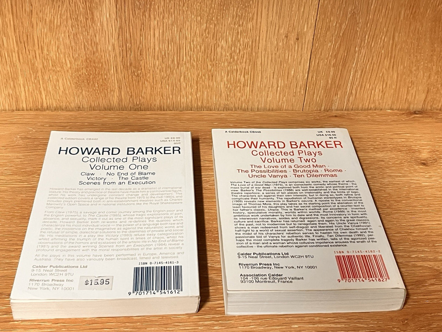 Howard Barker Books : Collected Plays, Vol. 1 - 2 by Howard Barker