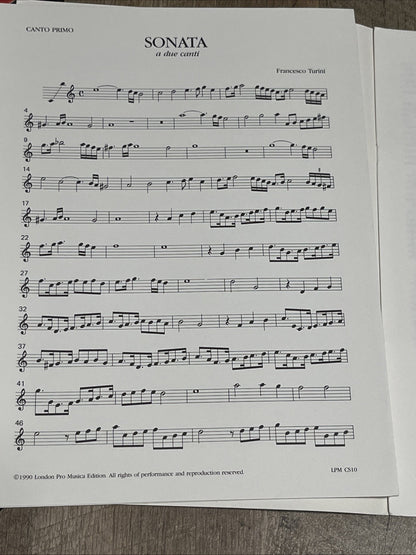 Francesco Turini - Sonata - For Two Soprano Instruments and Continuo