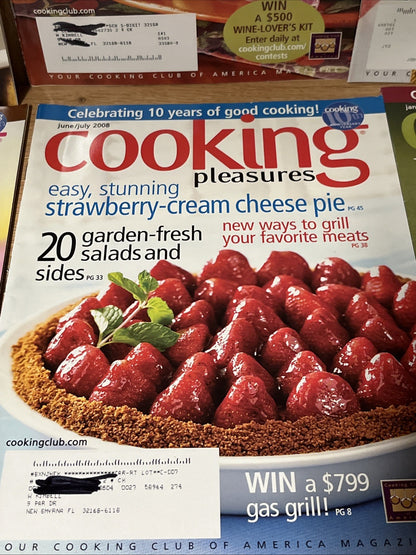 Cooking Pleasures Magazines 6 In Sets 2008/2009 Recipe Cooking Book