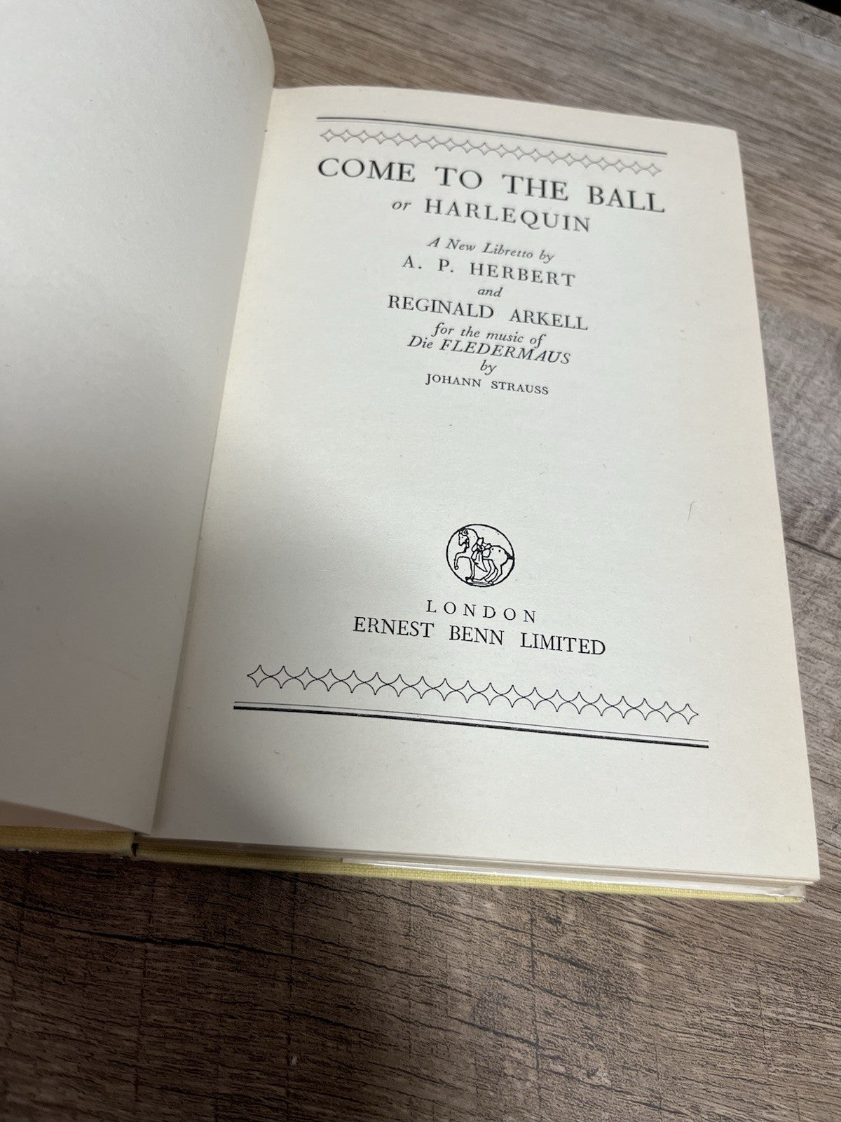 Come to the Ball or Harlequin 1st Edition  A.P.Herbert (1951) Reginald Arkell