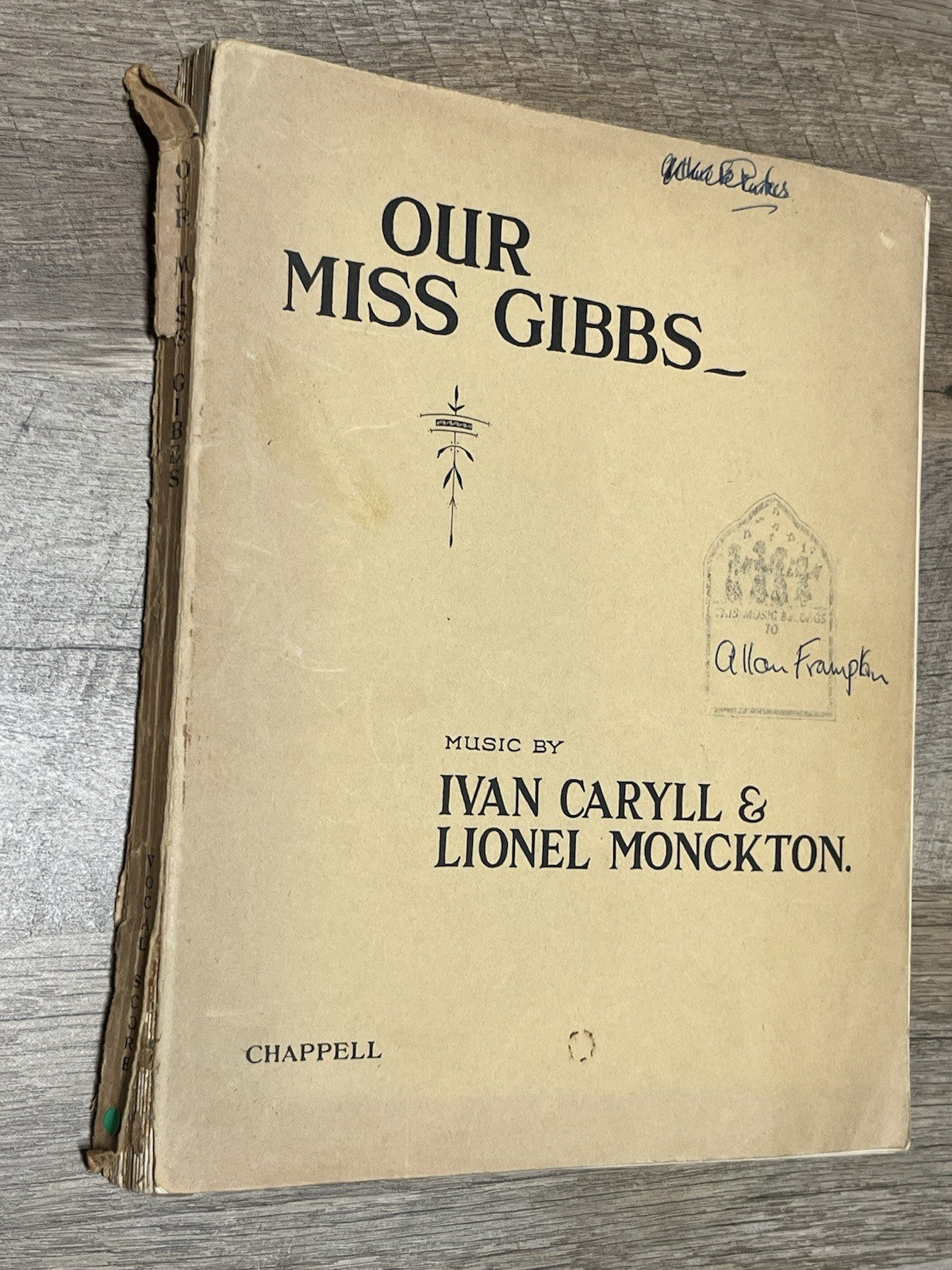 OUR MISS GIBBS BY CRYPTOS 1909 SHEET MUSIC IVAN CARYLL LIONEL MONCKTON 1909
