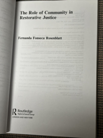 The Role of Community in Restorative Justice Fernanda Fonseca Rosenblatt