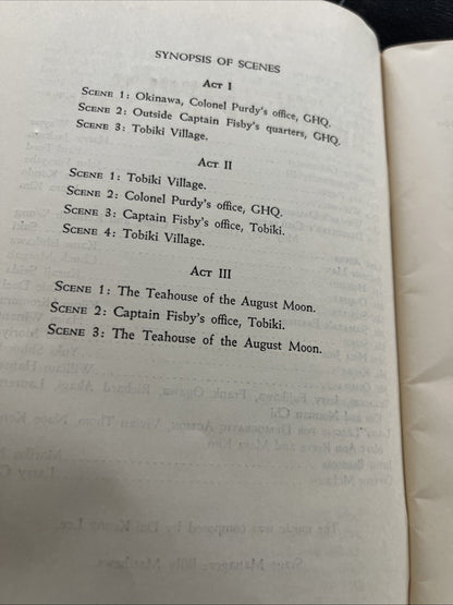 The Teahouse of the August Moon By John Patrick Novel Vern Sneider