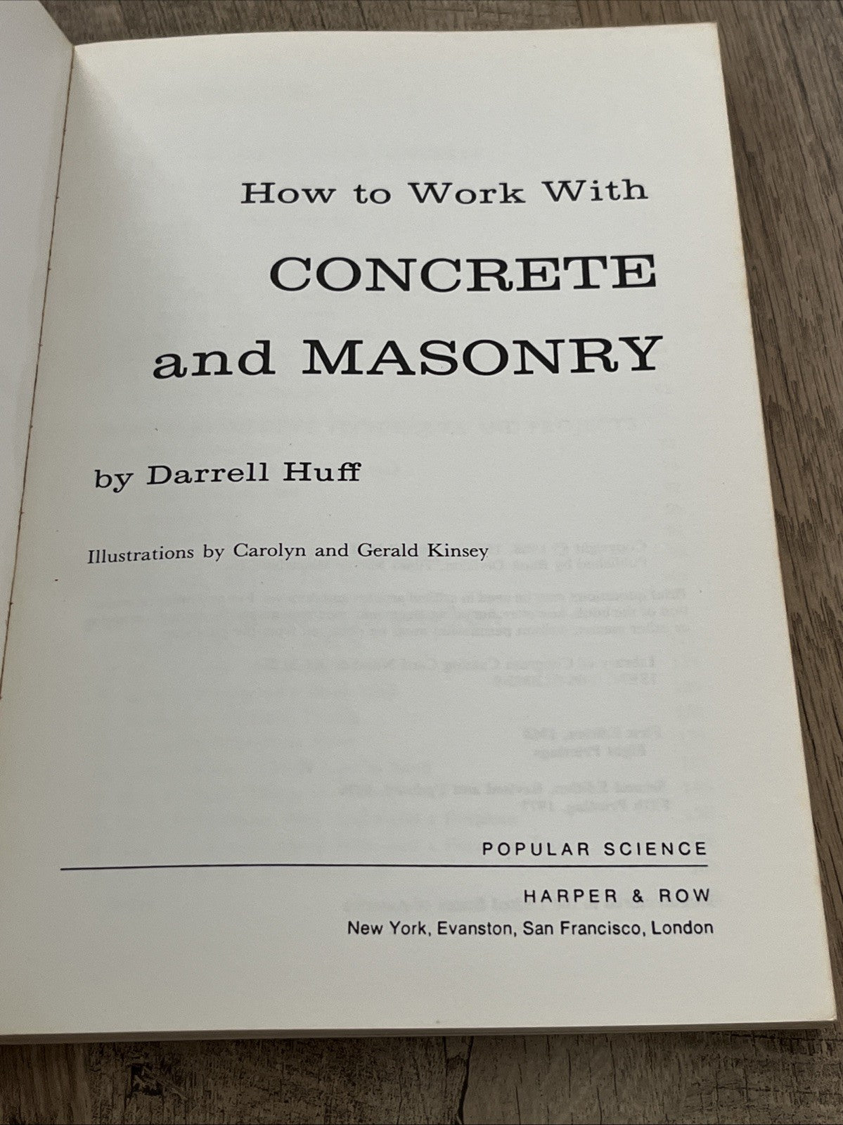 Popular Science Skill Book How To Work with Concrete and Masonry by Darrell Huff