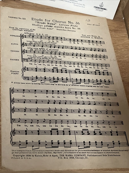 Lot of 6 Vintage Mixed Voices Sacred Choral Chorus Series Music Song Sheets