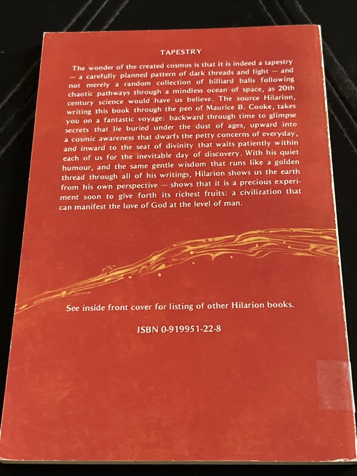 TAPESTRY By Hilarion & Maurice B. Cooke FIRST PRINTING 1985 ultra Rare VTG BOOK