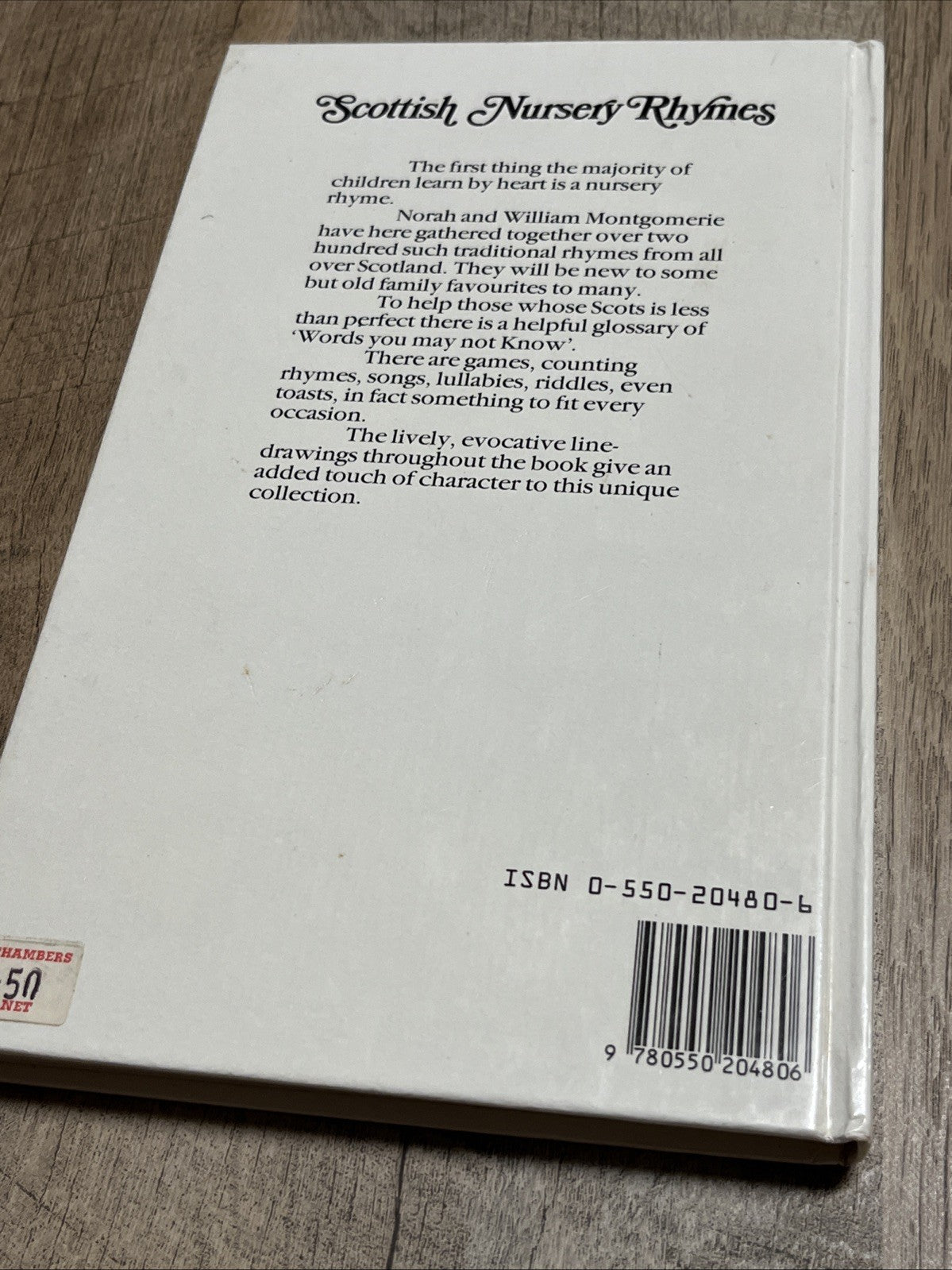 Scottish Nursery Rhymes Chambers 1987 Hardcover Montgomerie 