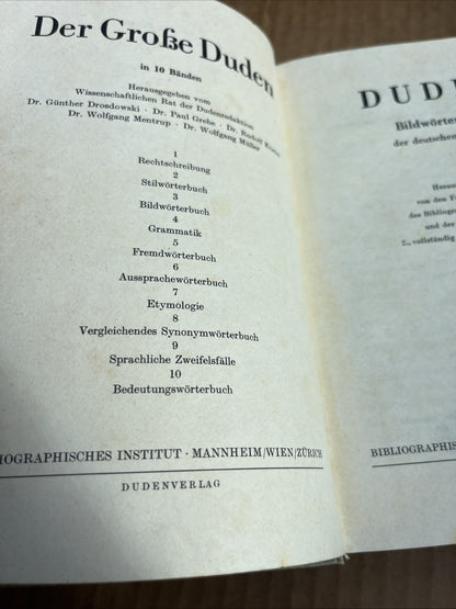 Der Grobe Duden Blidworterbuch Hardcover  Vintage German Book 1958