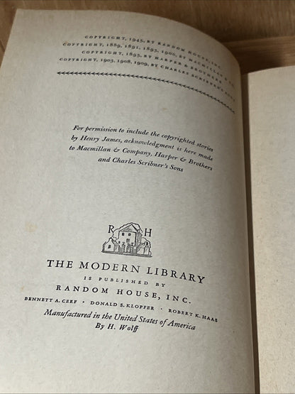 The Short Stories of Henry James By Clifton Fadiman Hardcover 1945