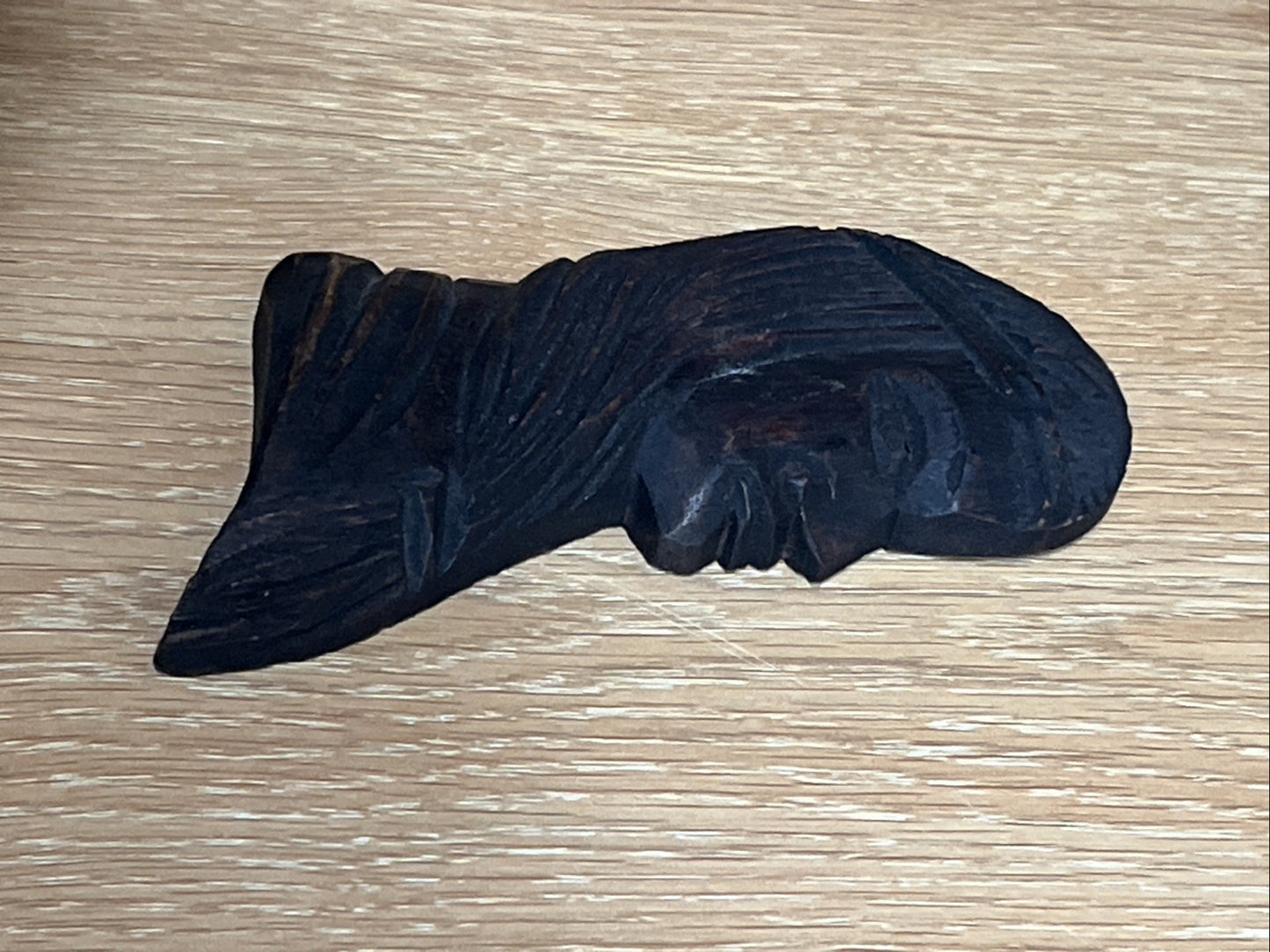 Osabel Tallado A Mano Argentina Wood Carving Lady Head Small Wall Hanging Art