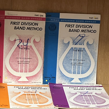 First Division Band Method Drum Sheet Book Lot Volume 1 - 4  (1960s)