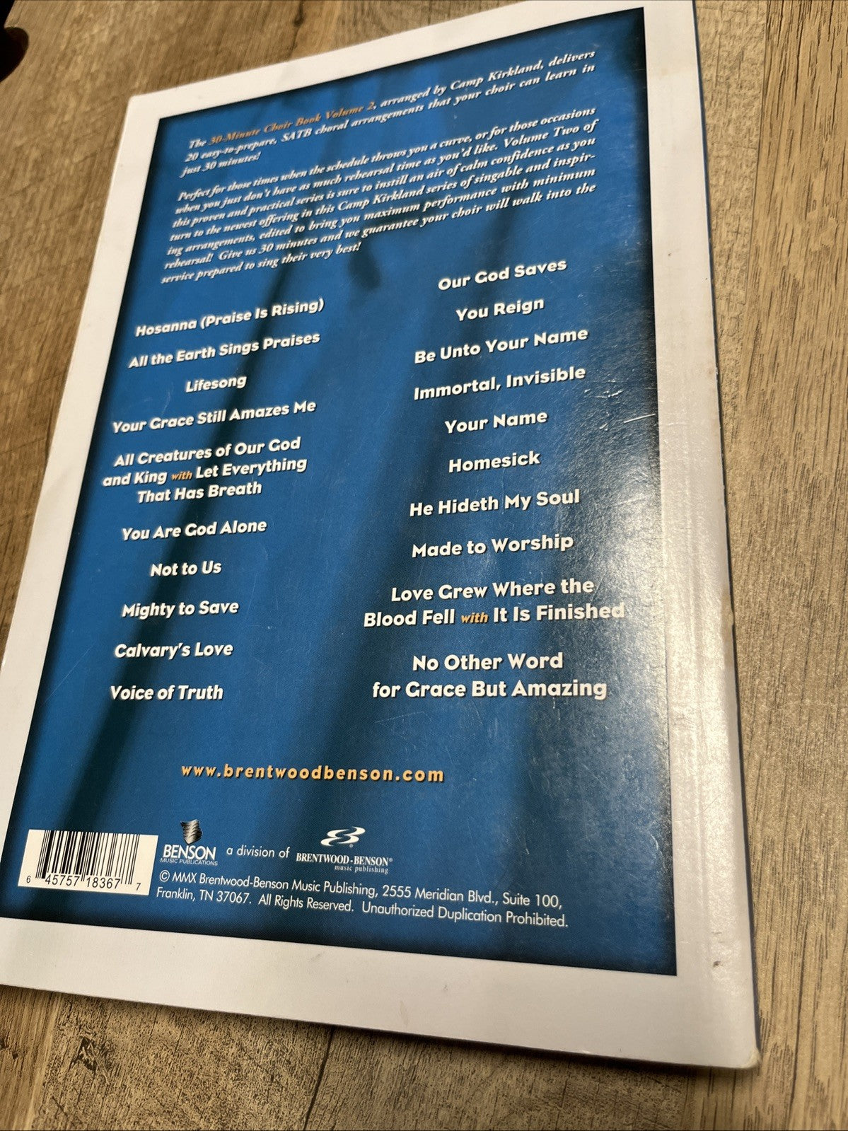 The 30 Minute Choir Book Vol 2 - Choral Book