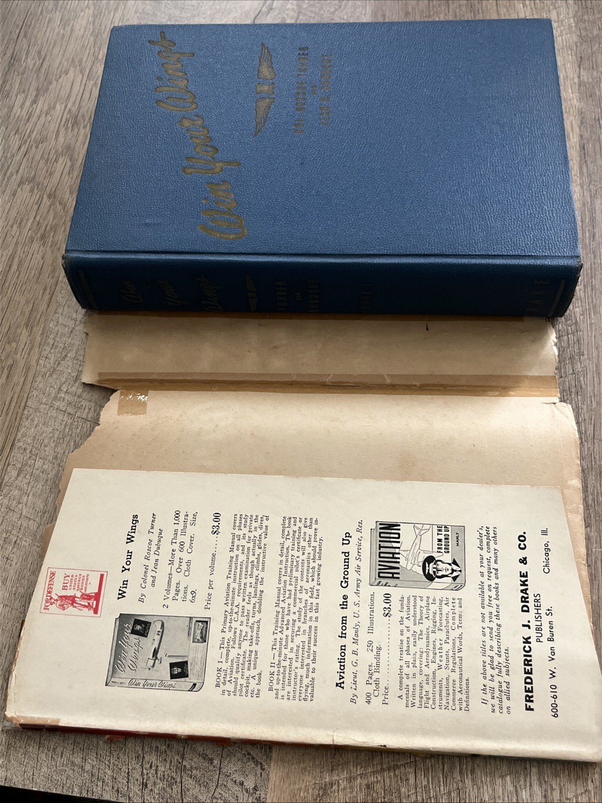 Win Your Wings, Book One By Roscoe Turner HC 1939