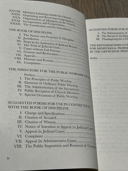 Book of Church Order Of The Orthodox Presbyterian Church 2015 Edition