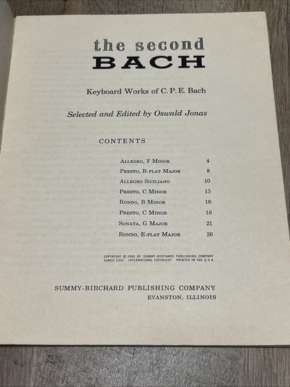The Second BACH Keyboard Works of C.P.E Bach Selected and Edited By Oswald Jonas
