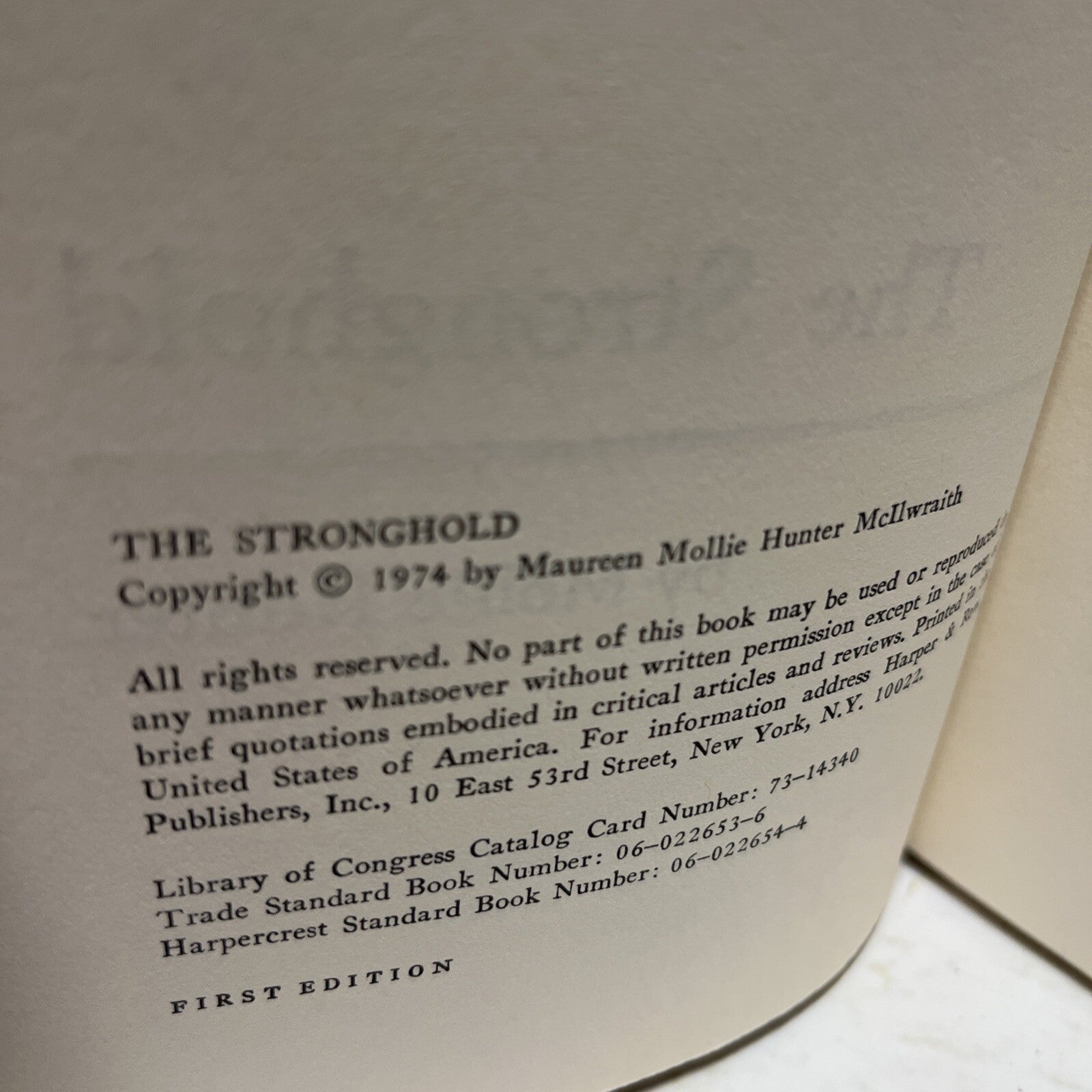 The Stronghold By Mollie Hunter /1st Edition 1974