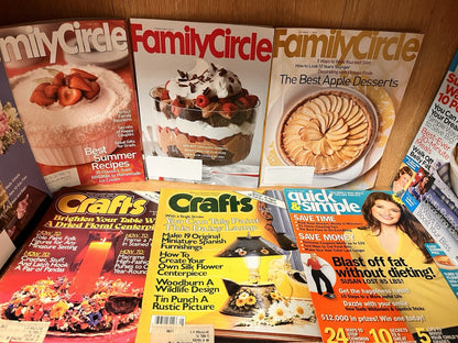 Lot of 8 FAMILY CIRCLE Magazine + Crafts Mag, Quick and Simple Magazine