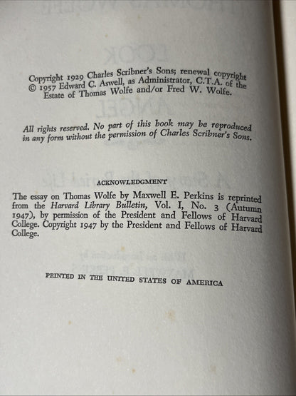 Thomas Wolfe 1st Edition Of Time And The River & Look Homeward Angel 1935 /1957
