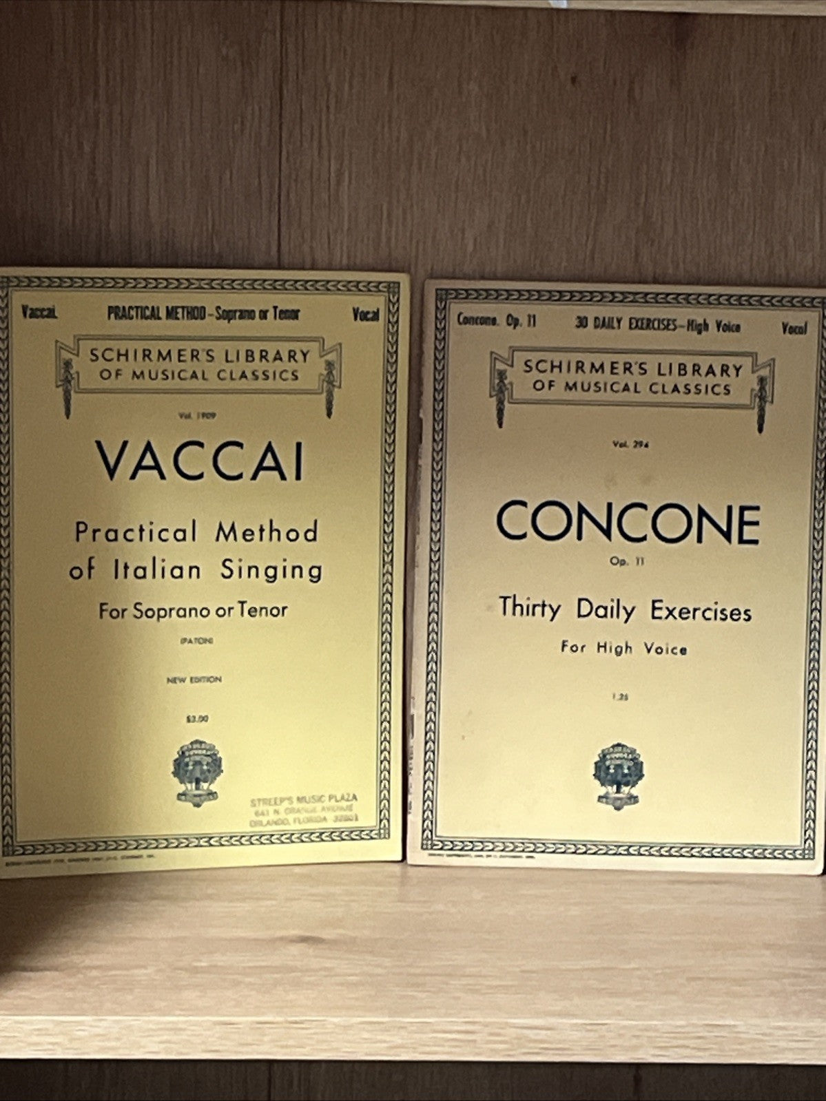 Lot of 2 Schirmer's Library of Musical Classics Sheet Music Concone $ Vaccai